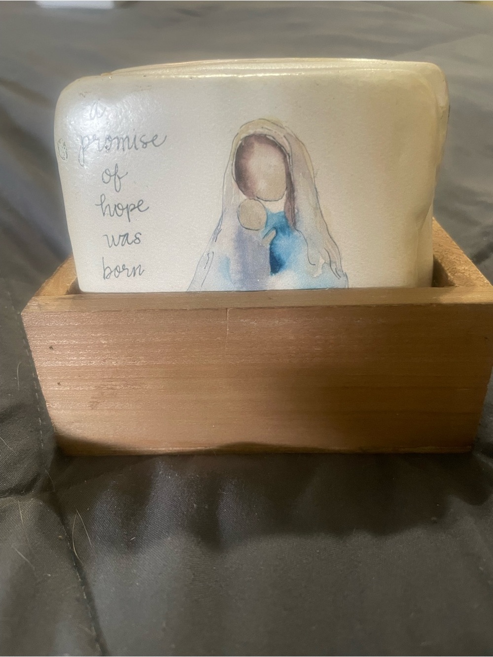 Decorative Ceramic Nativity Coasters. 4 painted with different design.